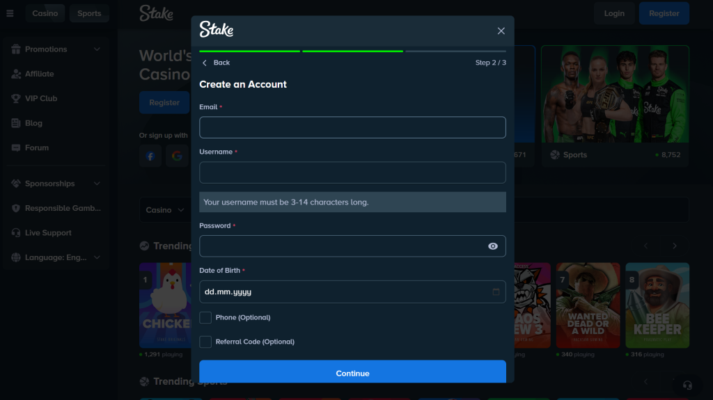 Account Registration Process